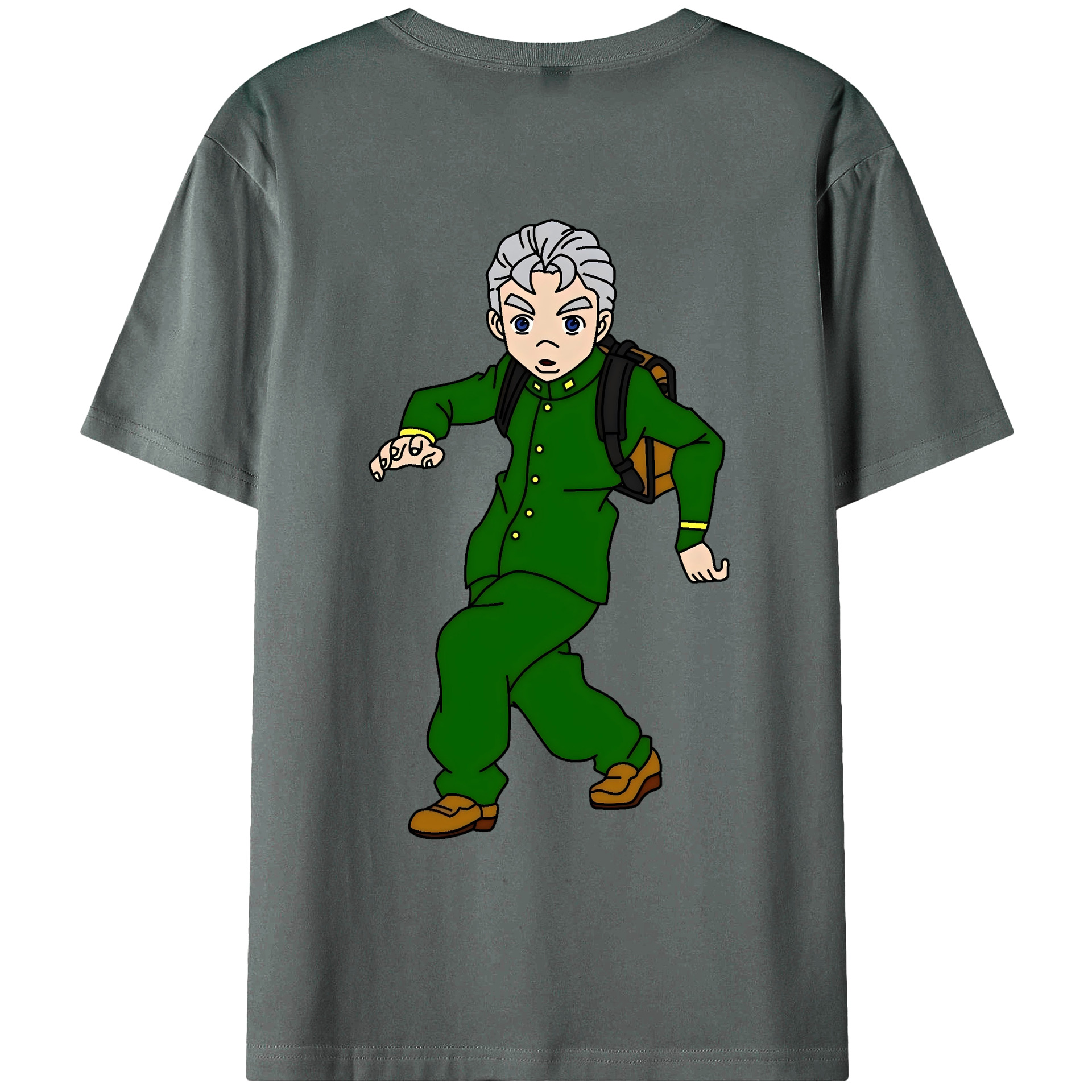 （画像用） ジョジョの奇妙な冒険 広瀨康一 JoJo's Bizarre Adventure Hirose Koichi 綿100％ メンズ半袖Tシャツ（バックプリント） 通気性